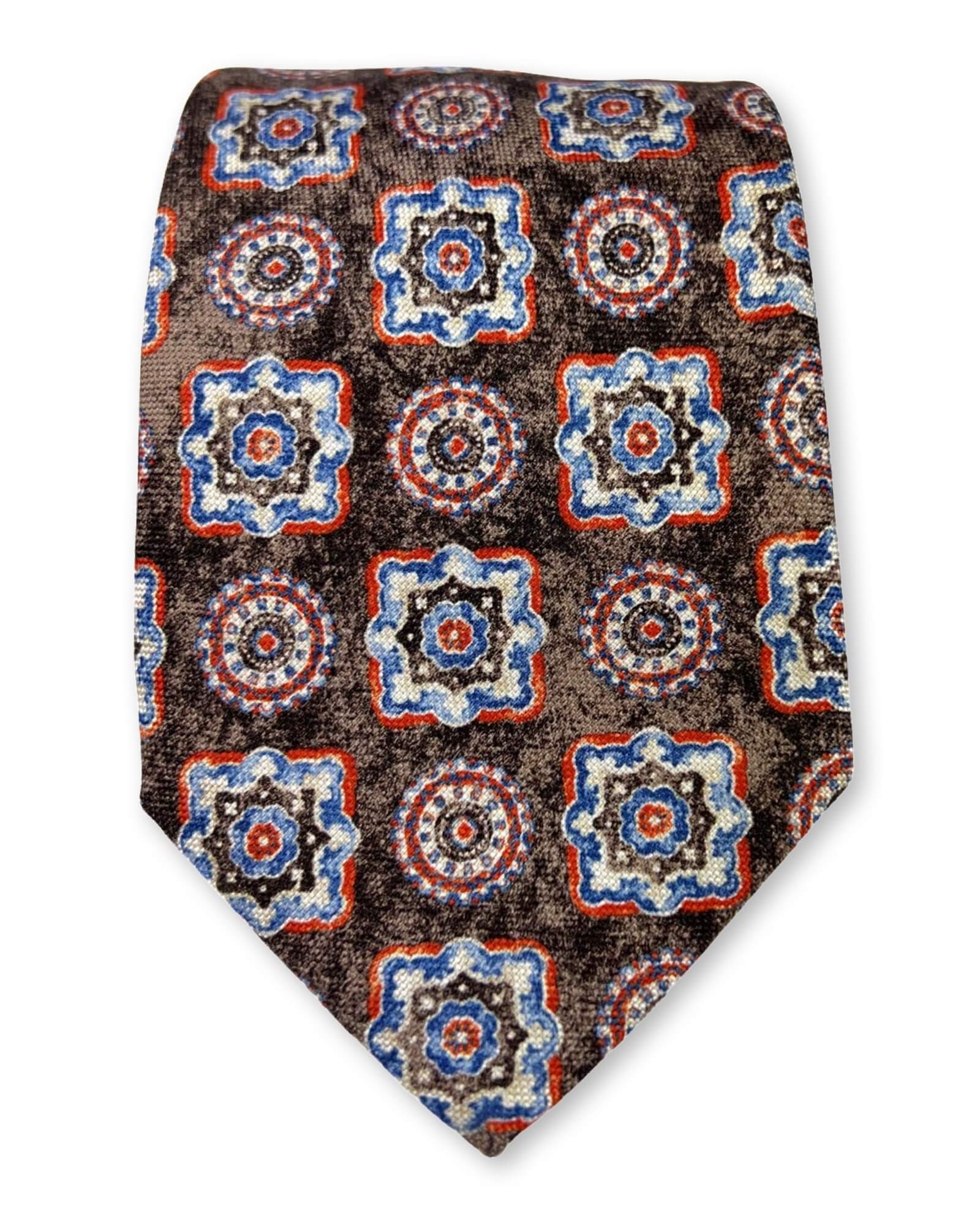 DÉCLIC Termini Pattern Tie for Men - Stylish Brown Necktie for Business, Weddings & Formal Events