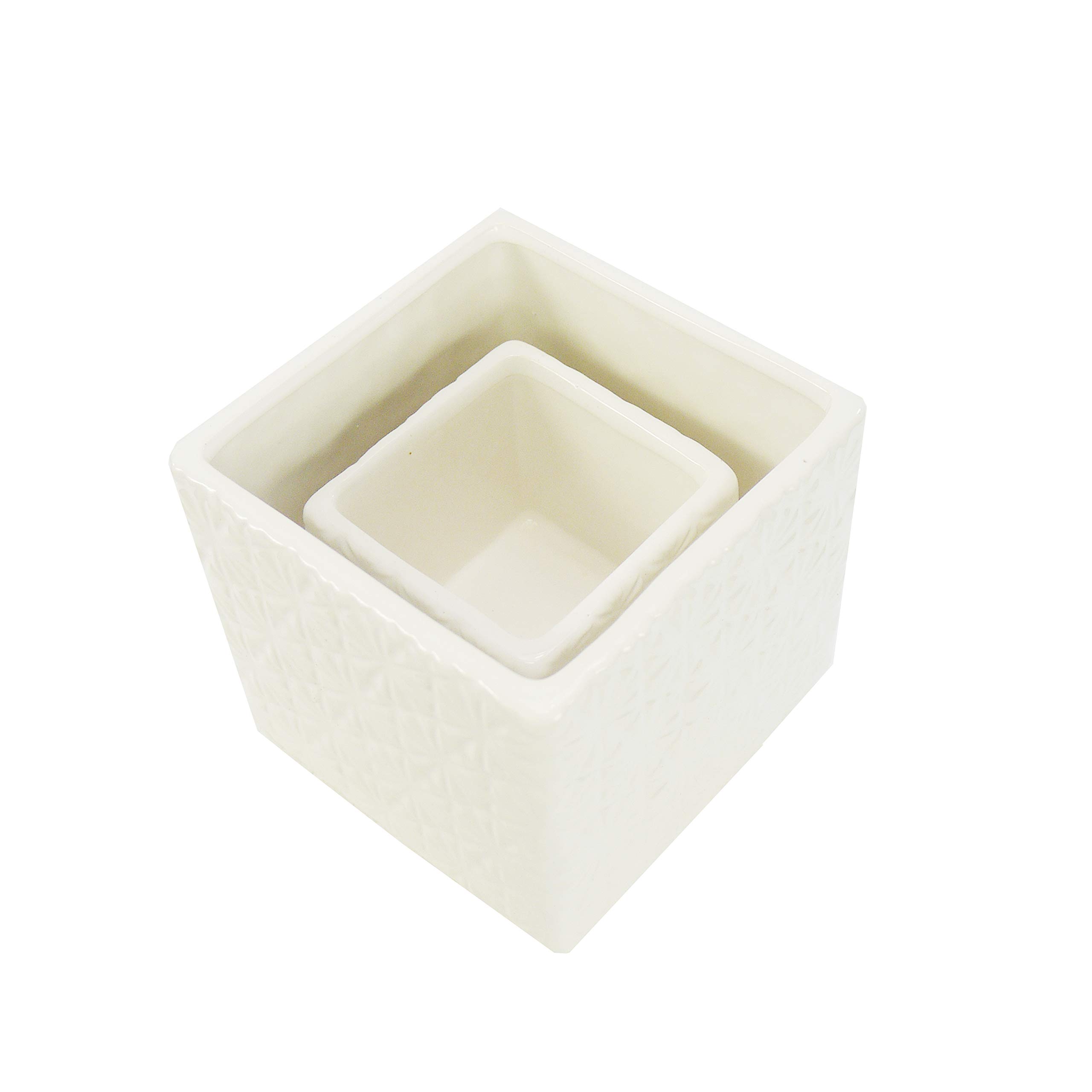 Admired By Nature Square Ceramic Planters Indoor Flower Pots - 5