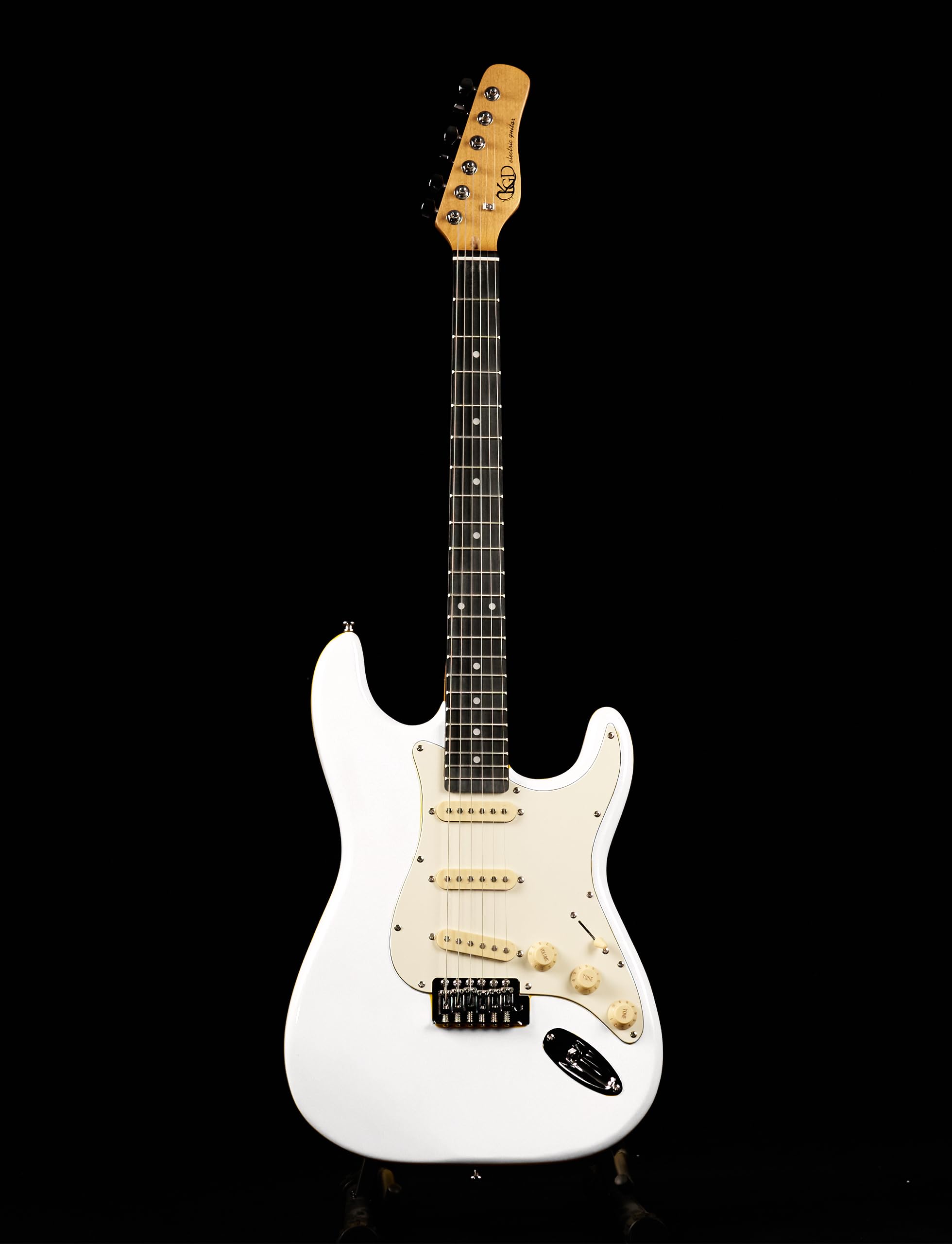 KGD Electric Guitar with Sycamore Body, Carbonized Maple Neck & Rosewood Fingerboard - 6-String Solid Electric Guitar with S-S-S Pickups & Six-Point Tremolo Bridge | Perfect for Rock, Blues & Stage Performances