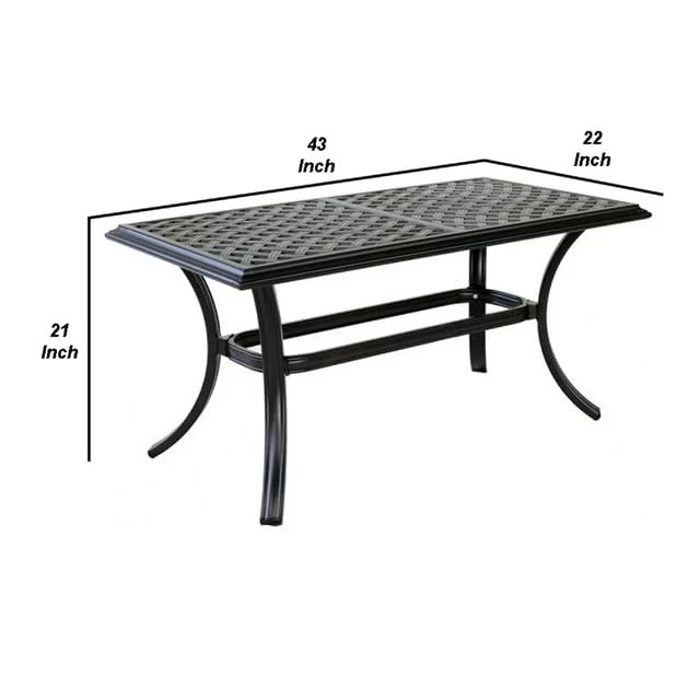 21x42 Inch All-Weather Aluminum Outdoor Coffee Table - Rust-Resistant Rectangular Patio Table for Deck, Backyard, Garden & Poolside (Espresso Brown) | Perfect for Outdoor Entertaining, Lounging and Poolside Relaxation