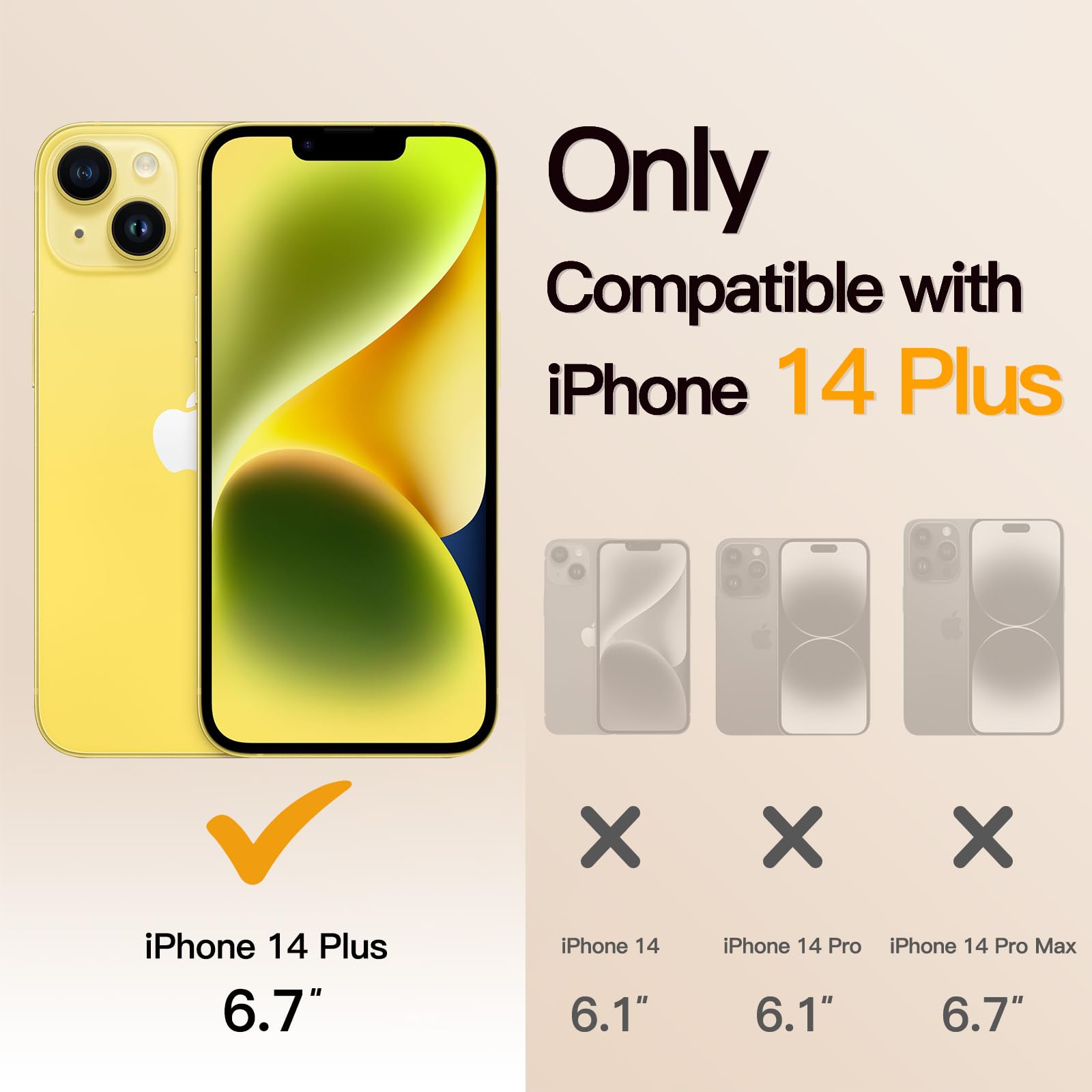 JETech iPhone 14 Plus 6.7-Inch Clear Soft TPU Case - MagSafe Compatible, Shockproof & Camera Protection, Electroplated Yellow Phone Cover for Wireless Charging | Perfect for Daily Use, Travel & Outdoor Activities
