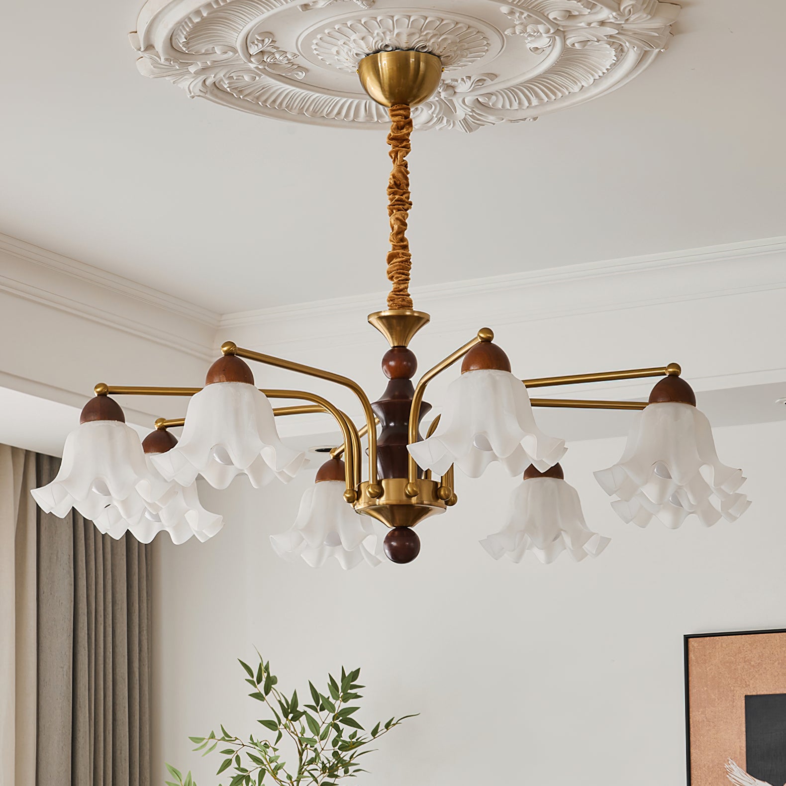 Elegant Blossom Flowers Chandelier - Floral Crystal Ceiling Light Fixture for Dining Room, Bedroom & Living Room Decor