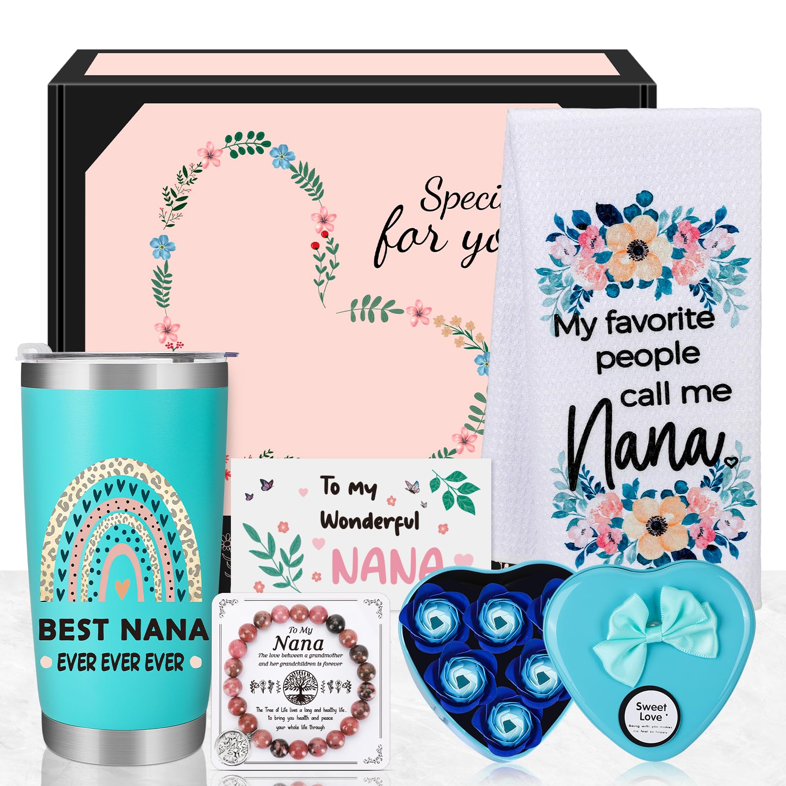 Personalized Gifts for Grandma - Insulated Drinking Cup Gift Set for Nana - Birthday, Christmas, Thanksgiving & Mother's Day Presents from Grandkids - Perfect First-Time Grandma Gift for New Grandmothers - Ideal for Tea Time, Coffee Breaks & Special Family Gatherings