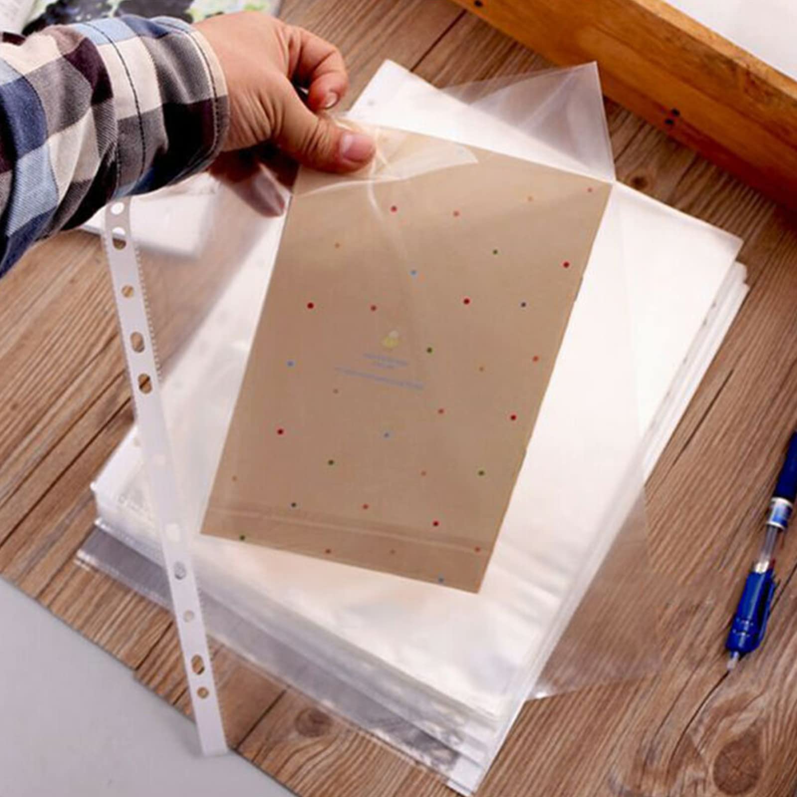 100 Pcs A4 Clear Plastic Document Folders - Waterproof Transparent File Folders for Office, School, Home Organization & Document Storage - Perfect for Paper, Receipts, Certificates & Important Documents