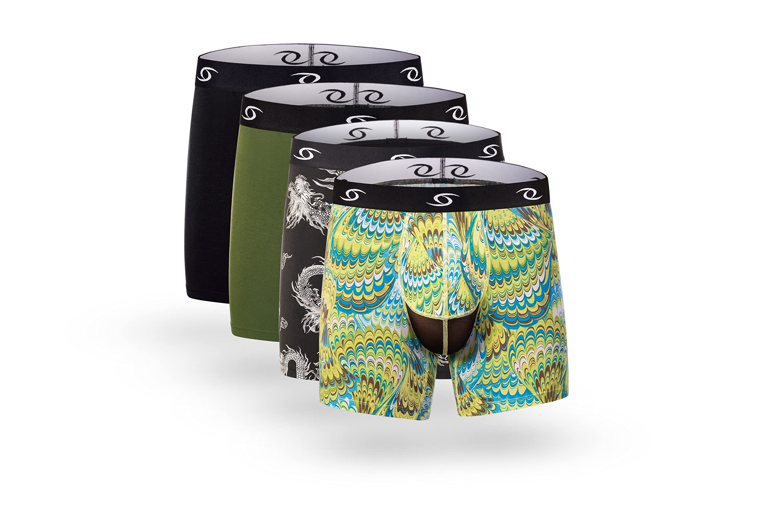 Premium Natural Modal Men's Boxer Briefs 3-Pack - Breathable Soft Underwear with Support Pouch for Comfort & All-Day Wear - Ideal for Workout, Travel & Daily Use