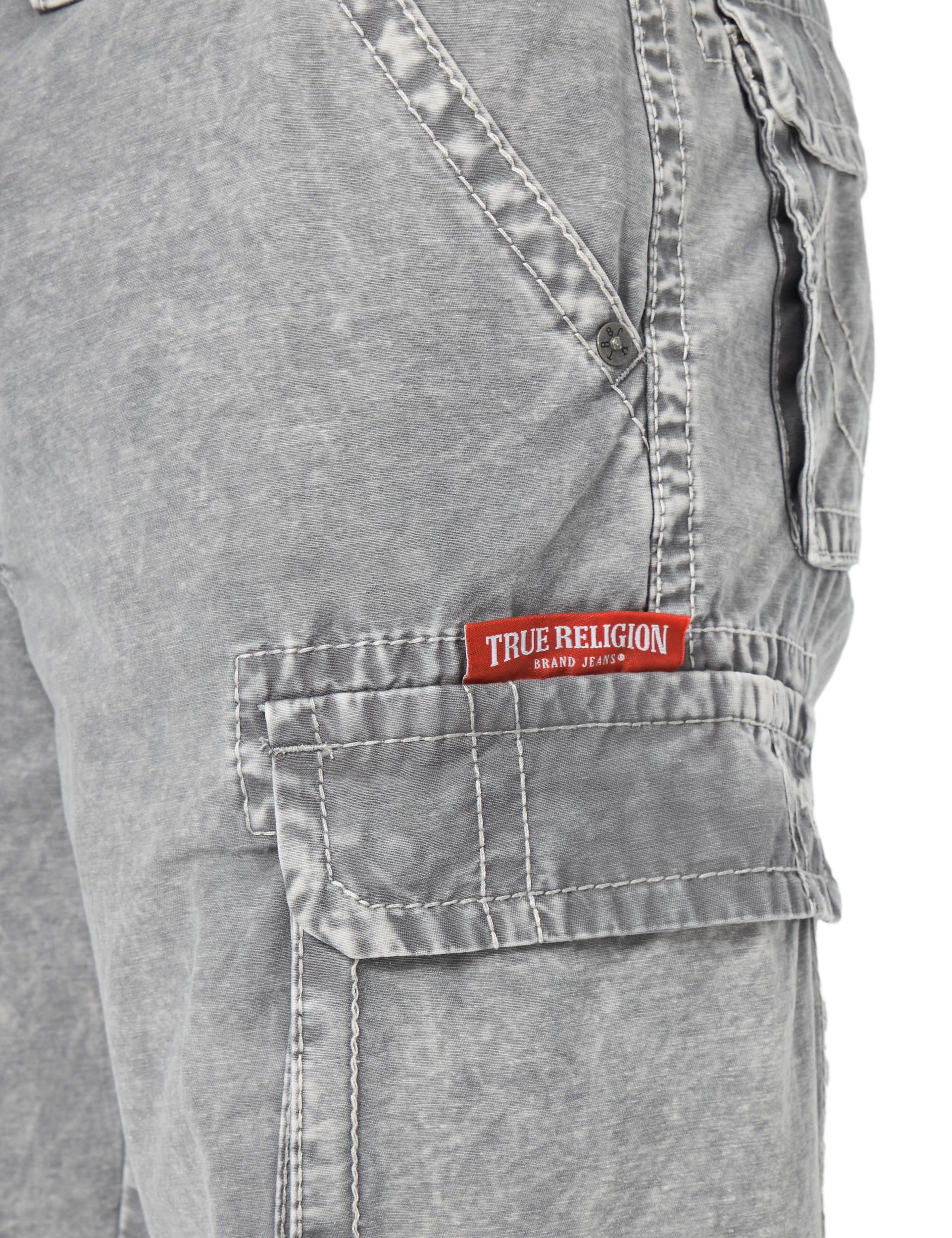 True Religion Men's Big T Classic Cargo Shorts - Comfortable Casual Shorts with Multiple Pockets | Perfect for Outdoor Activities, Travel & Summer Wear