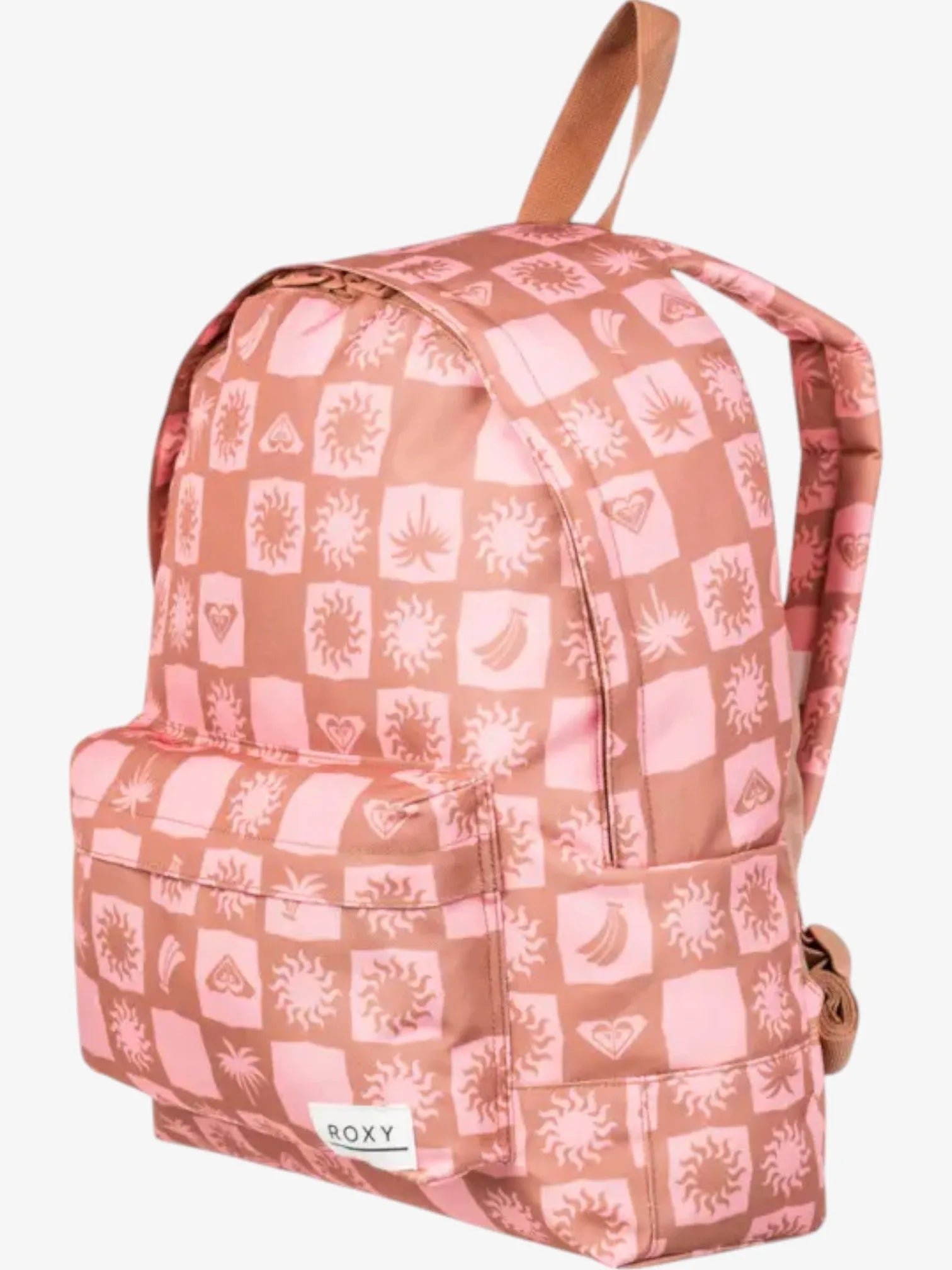 ROXY Sugar Baby Printed Pink Backpack - Stylish & Lightweight School Bag for Women & Girls - Perfect for School, Travel & Everyday Use