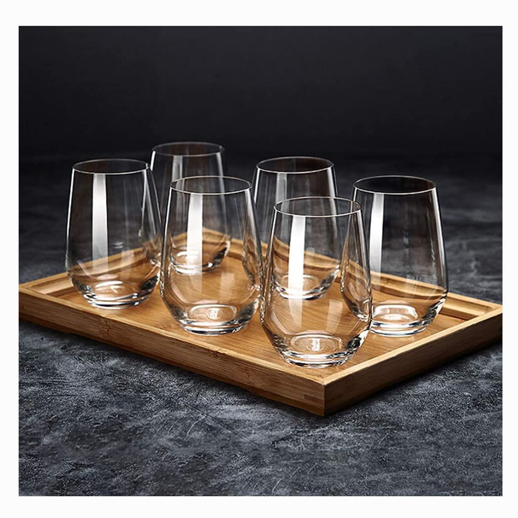 Premium 6-Piece Highball Glass Set - Tall Drink Glasses for Cocktails, Whiskey, Beer, Wine & Juice - Durable Base Glassware for Home Bars, Parties & Everyday Use