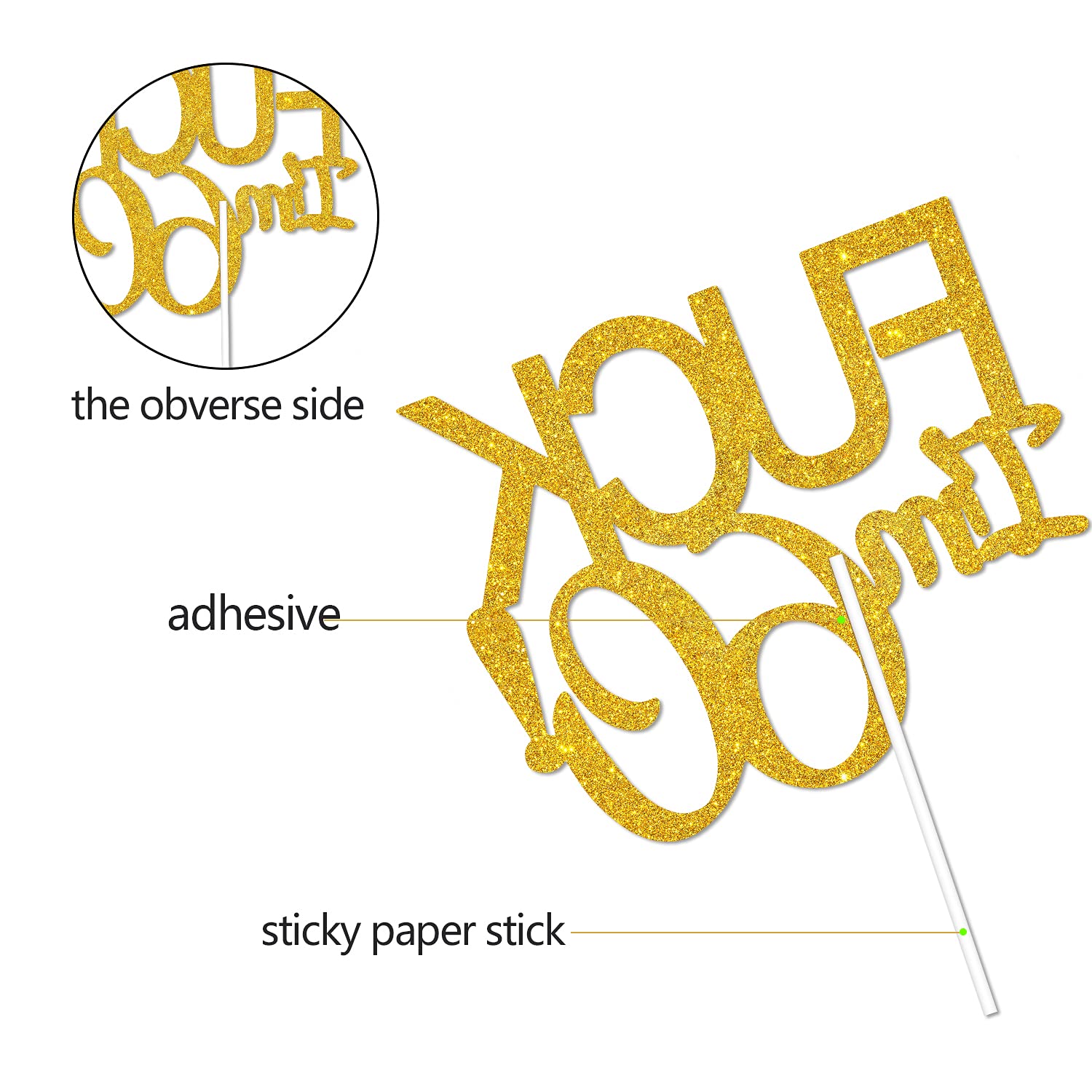 60th Birthday Cake Topper for Men - Gold Glitter Happy 60th Birthday Decorations - Cheers to 60 Years - Perfect for Retirement Parties & Milestone Celebrations