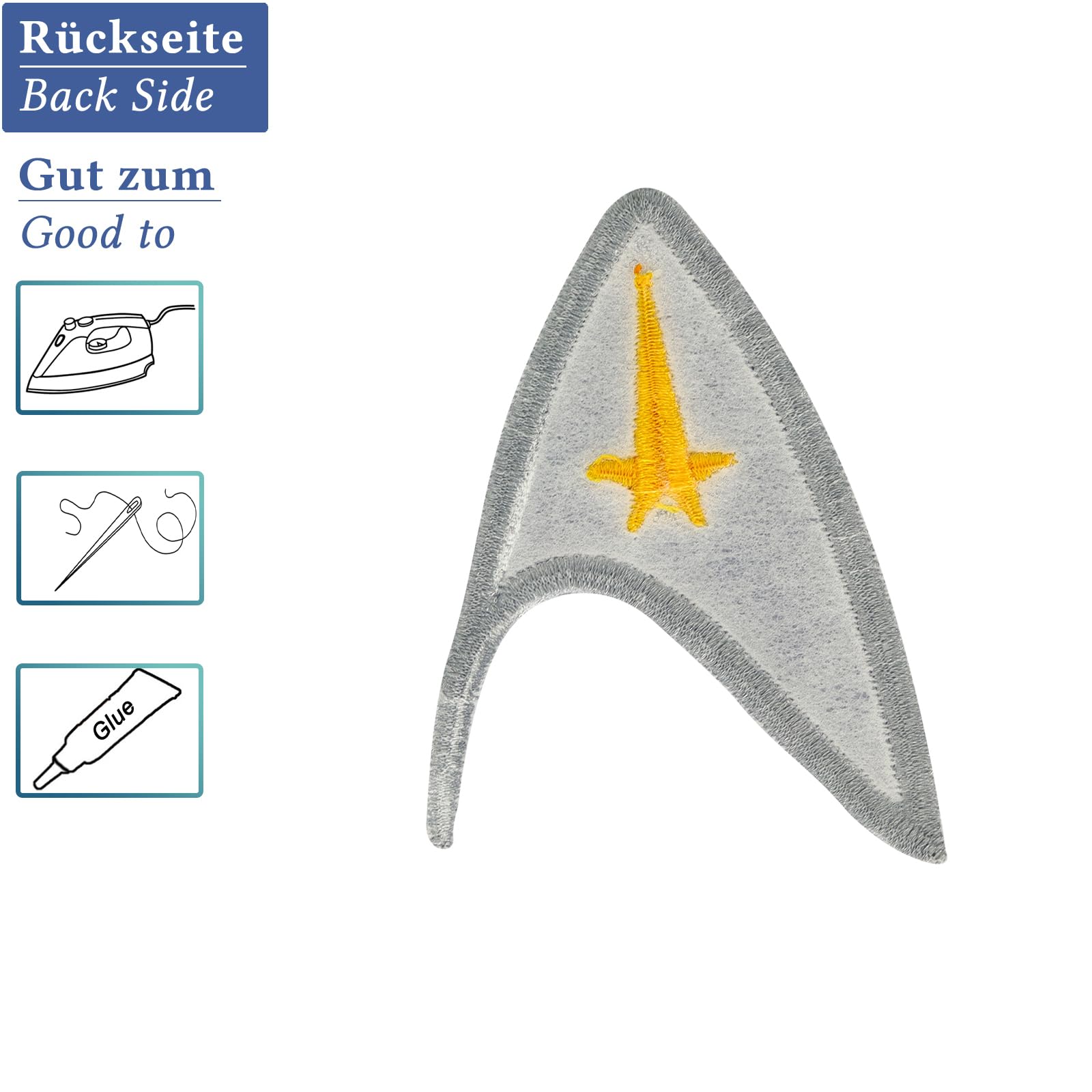 Commander Star Trek Captain Uniform Costume Iron-On Patch Badge - Perfect for Cosplay, Halloween Costumes & Military Uniform Decoration