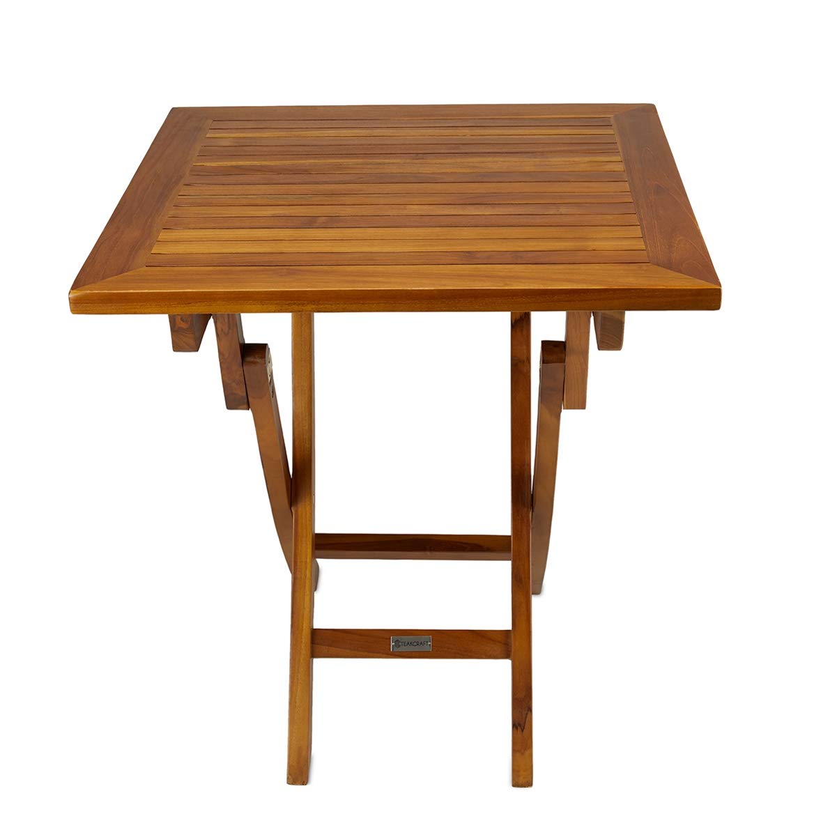 Premium Teak Folding Square Table 27.5x27.5x30 Inch - Fully Assembled Outdoor Dining Table for Garden, Patio, Boat Deck, Bistro & Backyard - Weather-Resistant Wooden Furniture for Entertaining & Al Fresco Dining
