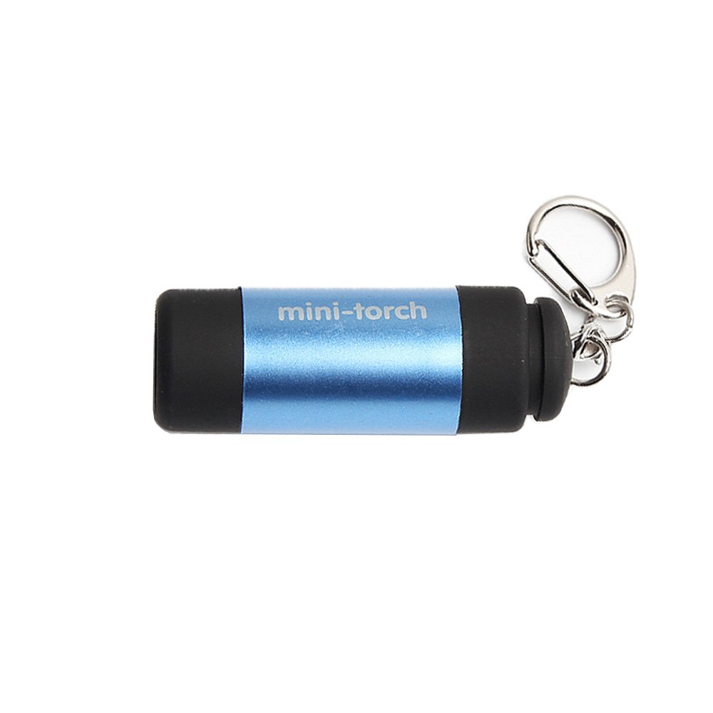Mini Keychain Flashlight USB Rechargeable - 100 Lumens Super Bright Waterproof LED Torch, Portable Pocket Moon Lamp for Outdoor Activities - Perfect for Hiking, Camping, Cycling & Emergency Use
