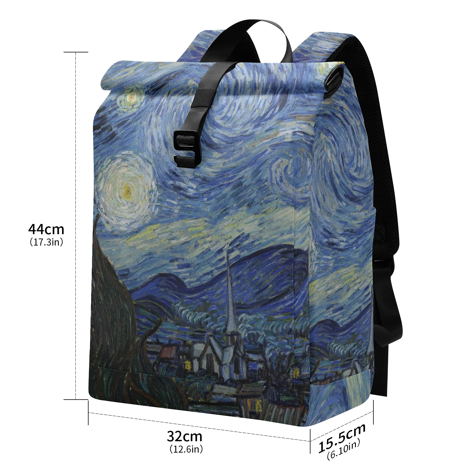 OREZI Large Roll Top Backpack for School, Travel & Work - Waterproof Laptop Backpack for Men, Women & Teens - Perfect for College, Commuting & Outdoor Adventures