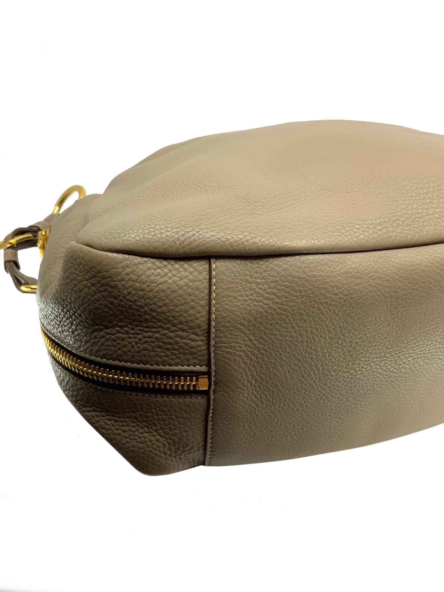 Prada Side Pocket Zip Vitello Daino Hobo Handbag - Luxury Leather Shoulder Bag for Women | Perfect for Work, Travel & Everyday Use