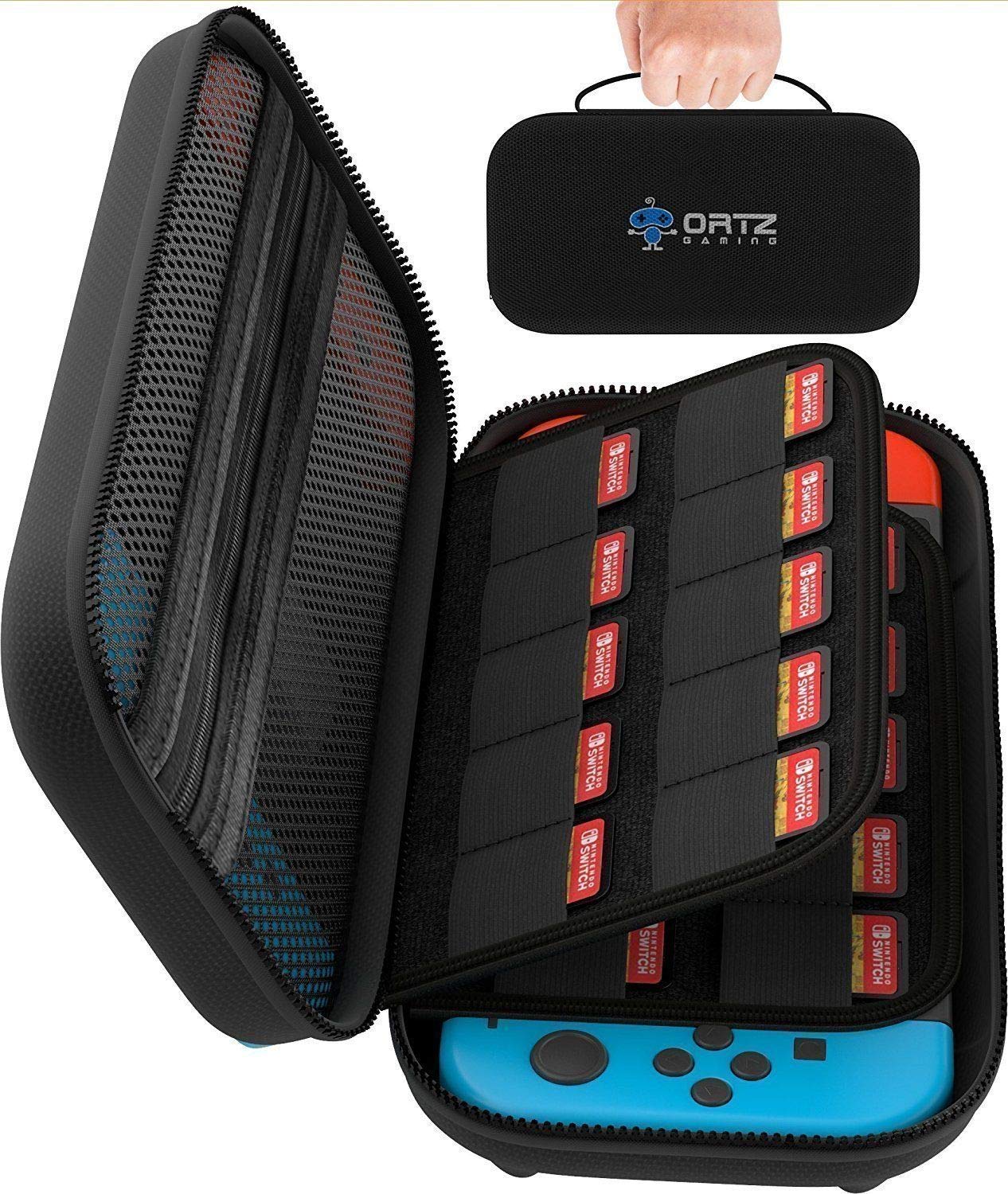 Premium Nintendo Switch Hard Carry Case - Stores 29 Games | Durable Protective Travel Pouch for Switch Console & Accessories | Perfect for Gaming On-The-Go, Travel Protection & Organized Storage (Black)