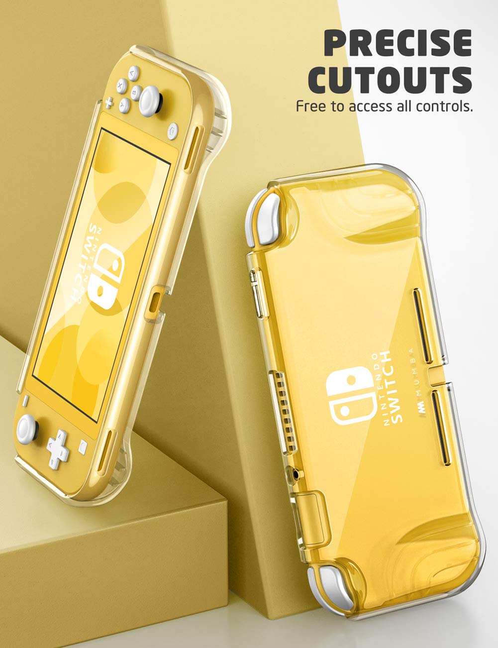 Nintendo Switch Lite 2019 Protective Case - Mumba Thunderbolt Series Clear TPU Grip Cover | Shockproof & Anti-Slip Design for Gaming, Travel & Everyday Use