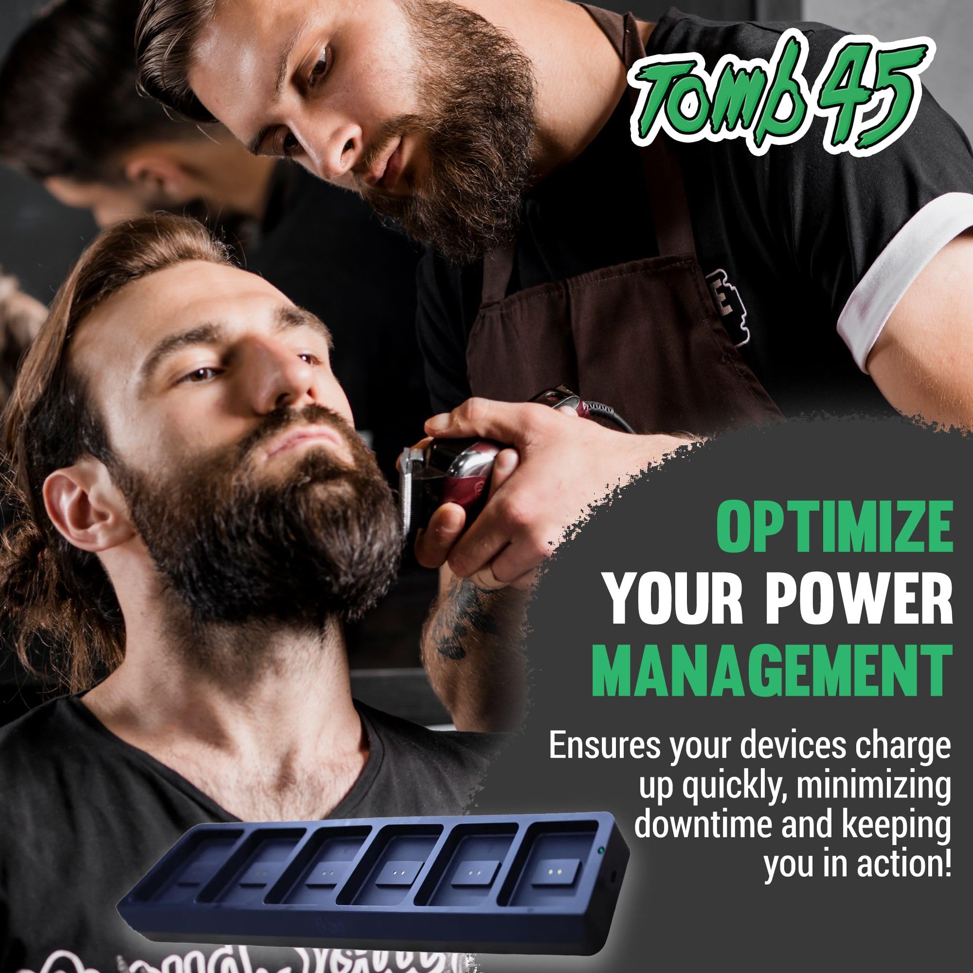 Tomb 45 Power Pods Base - Wireless Charging Station for Hair Clippers & Barber Tools - Fast Qi Charger for Professional Salon Equipment - Perfect for Barbershops & Home Grooming Stations