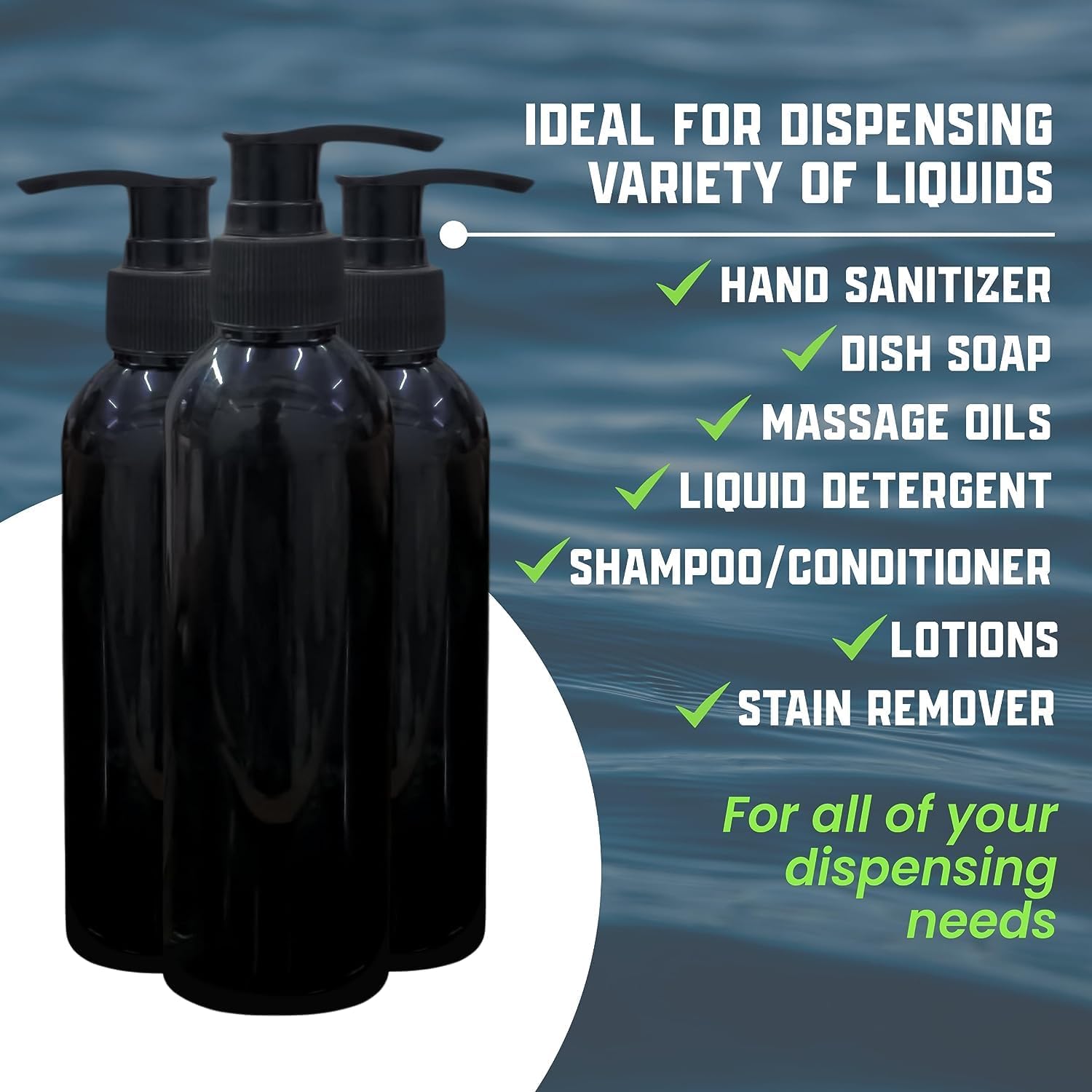 Refillable 200ml Clear Plastic Pump Bottles - Travel Size Leak-Proof Cosmetic Containers for Shampoo, Lotion, Oil & Toiletries (Set of 4) - Perfect for Travel, Gym, Home & Salon Use