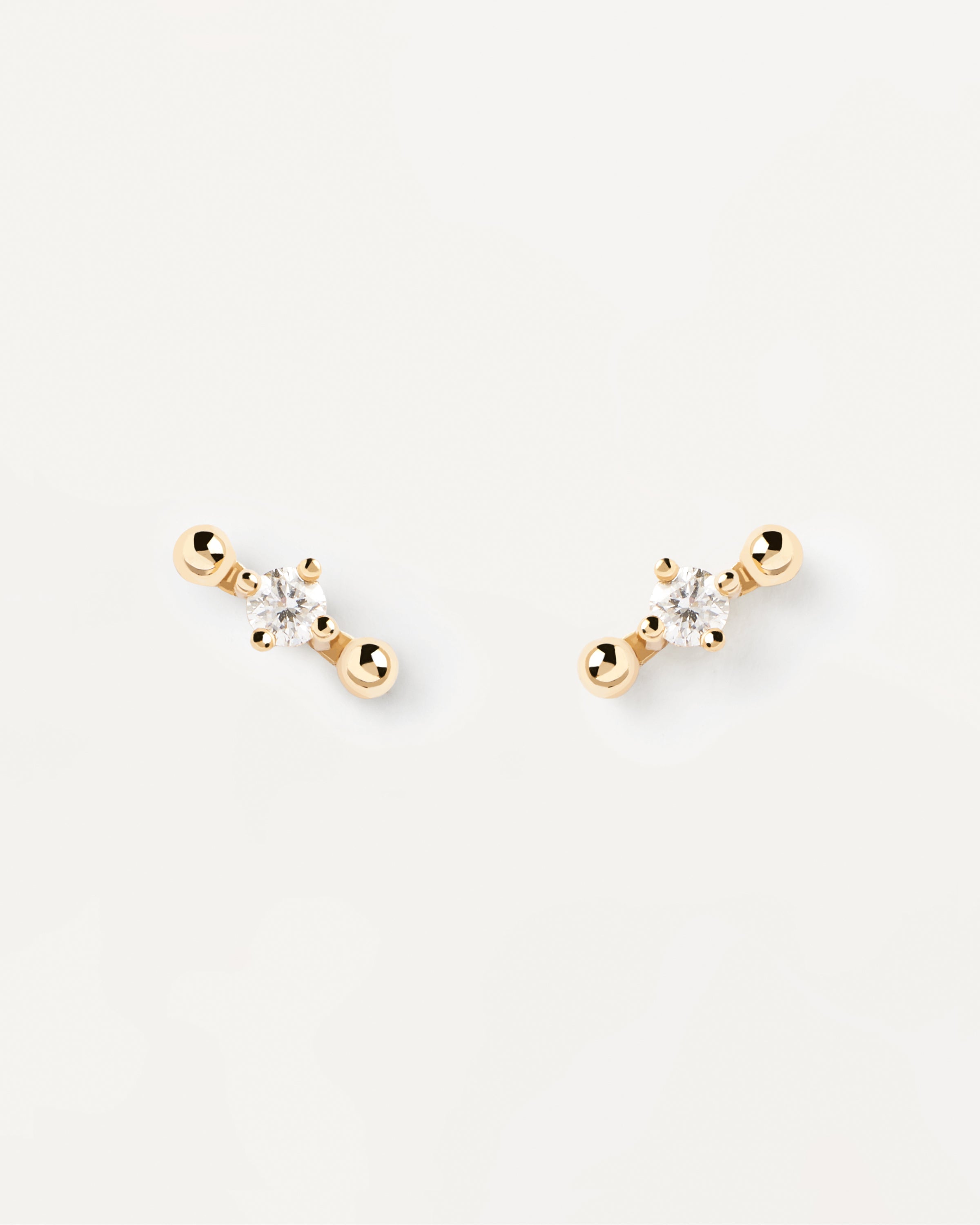 Diamond and Gold Olivia Single Earring - Elegant Stud Earrings for Women, Perfect for Parties, Weddings & Everyday Wear