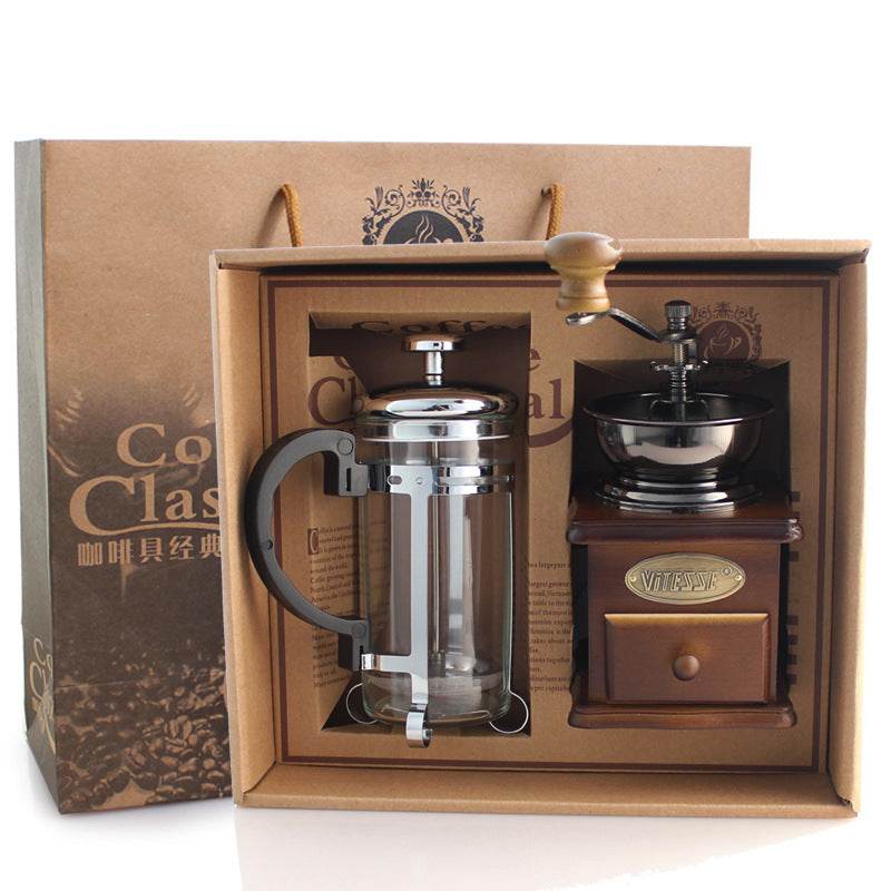 Premium French Press Coffee Maker & Stainless Steel Coffee Grinder Set - Perfect for Home Brewing, Camping & Gifting