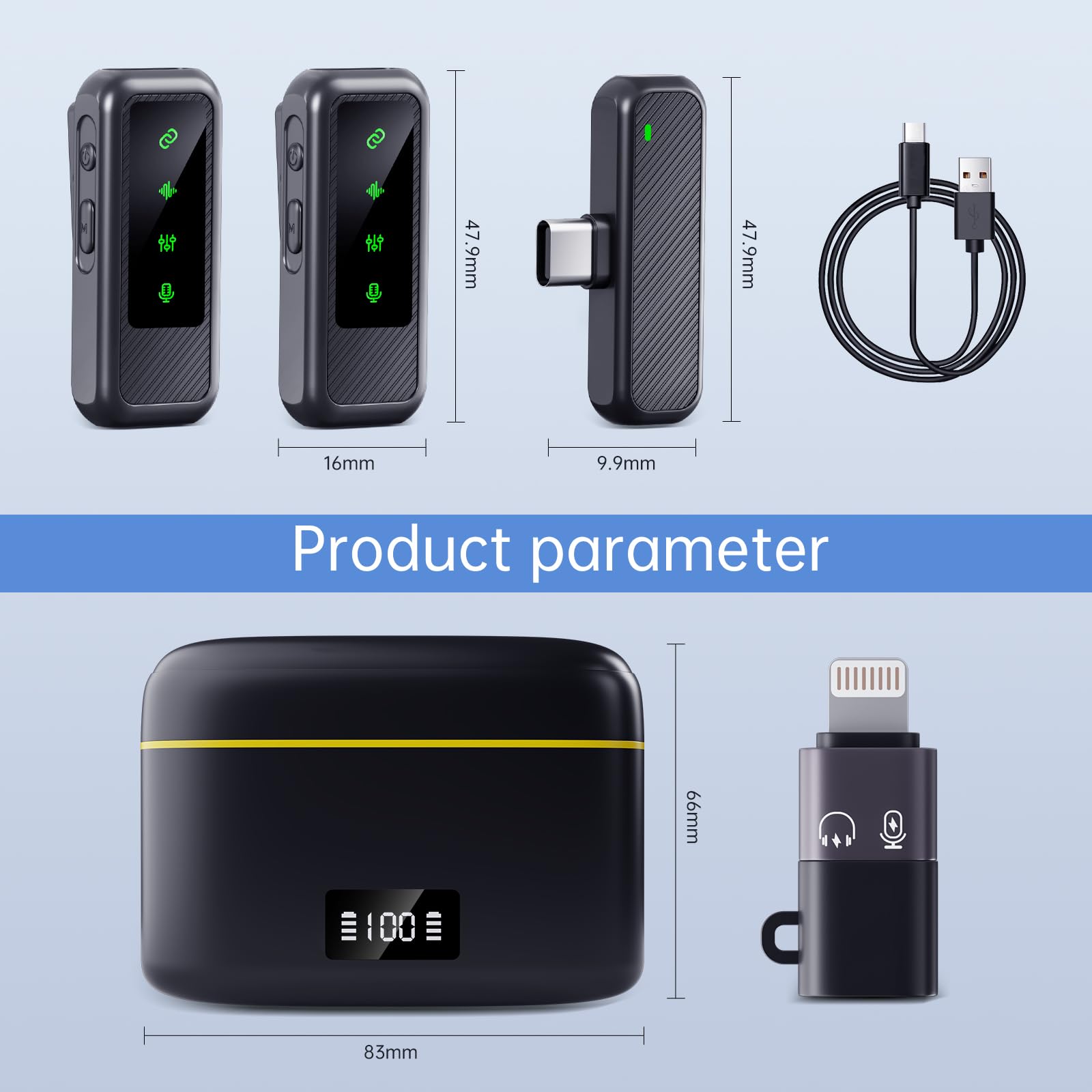JL8pro Wireless Clip-on Microphone for iPhone - Professional Lavalier Mic for Video Recording, YouTube Vlogs, Podcasts & Streaming | Ideal for Content Creators, Interviewers & Live Broadcasters