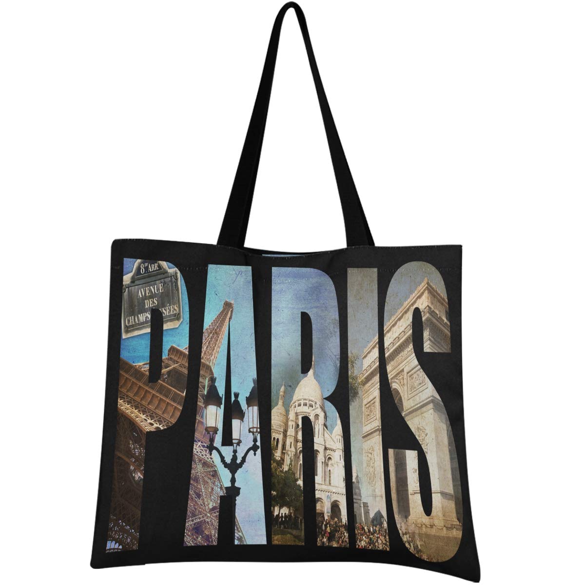 Stylish Canvas Tote Bag for Women - Lightweight Foldable Shoulder Bag with Long Handles, Perfect for Shopping, Travel, Work & Daily Use