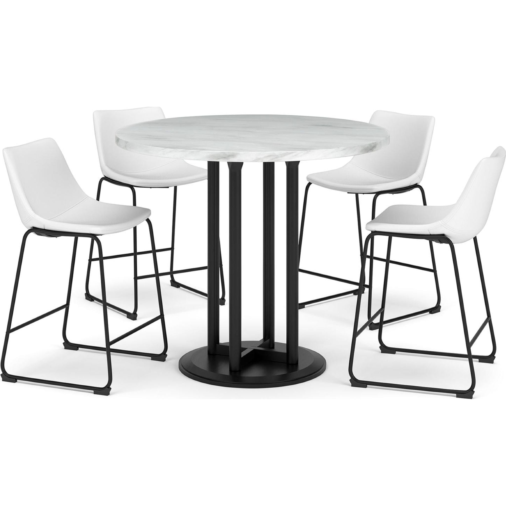 Centiar 5-Piece Counter Dining Set - Modern Bar Stool and Table Set for Kitchen, Breakfast Nook & Small Spaces - Perfect for Apartments, Condos & Compact Homes