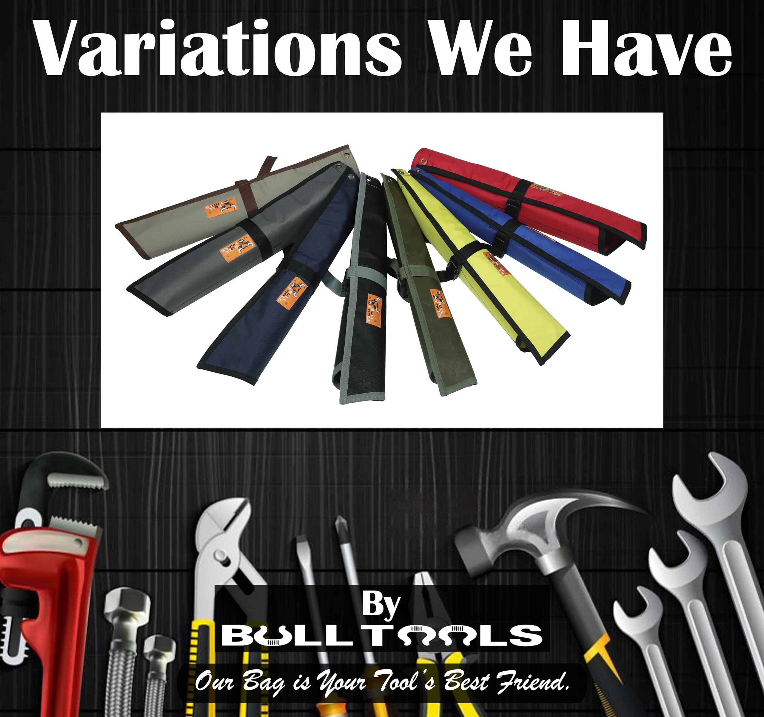 Heavy-Duty Roll-Up Tool Bag - 14 Pocket Wrench Organizer | Waterproof Canvas Pouch for Mechanics & DIYers | Workshop & Job Site Use