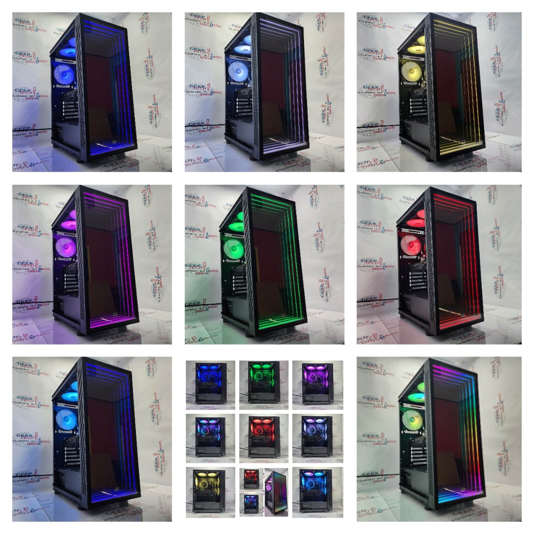 Custom Gaming PC Desktop - Intel i3 Processor, RGB Lighting, 1TB SSD, 32GB RAM (Optillusion Black H5) - Perfect for Esports, Streaming & High-Performance Gaming