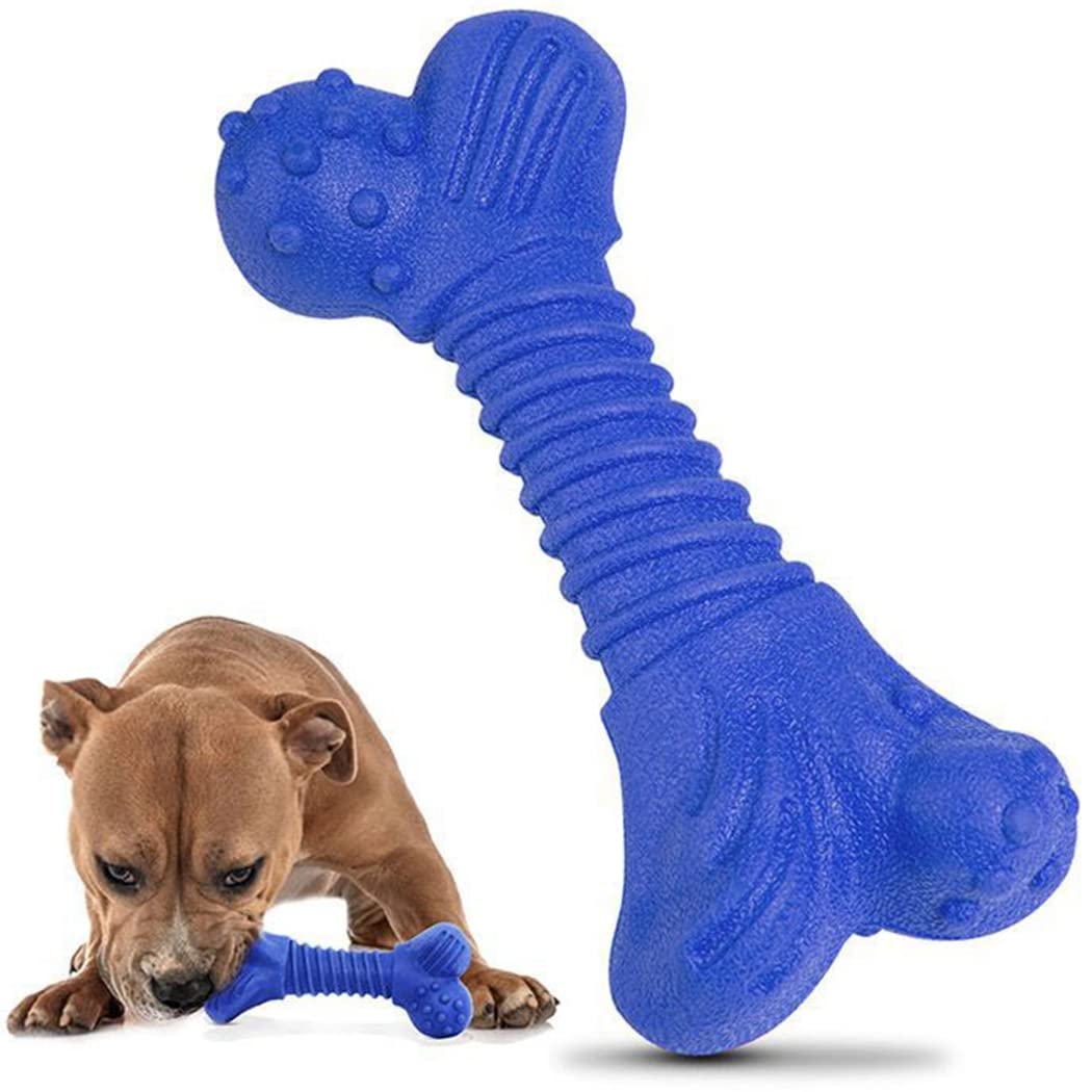 Durable Beef Scented Dog Chew Toy Bone - Puppy Teeth Cleaning & Interactive Pet Toy for Small Medium Large Dogs - Great for Teething, Boredom Relief & Dental Health