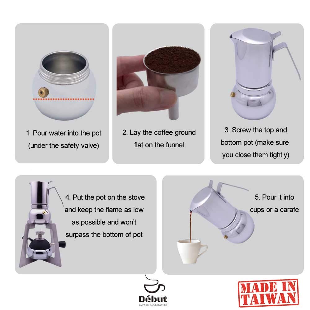 Premium Stainless Steel Italian Stovetop Espresso Maker - 8 Cup Moka Pot for Rich Espresso, Latte & Cappuccino | Durable Greca Coffee Percolator (16.9 Oz) | Perfect for Home Brewing, Camping & Gifts