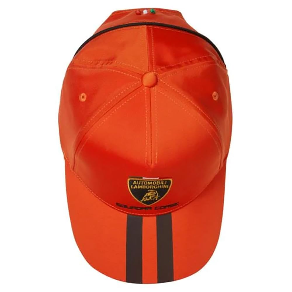Lamborghini 2023 Adult Squadra Corse Travel Cap - Orange Performance Hat for Men, Racing Enthusiasts & Travel - Perfect for Sports Events, Road Trips & Casual Wear