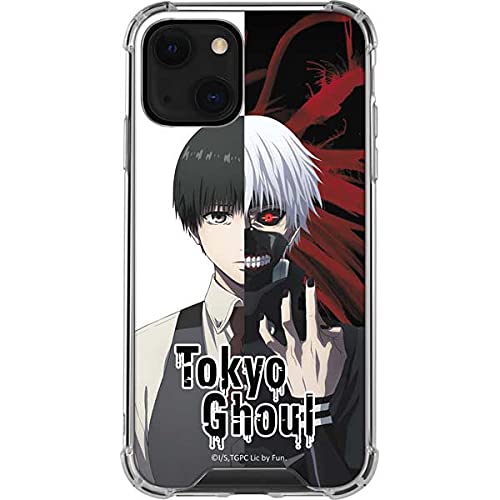 Skinit Clear Phone Case for iPhone 13 - Officially Licensed Funimation Ken Kaneki Split Design | Protective Slim Cover for Everyday Use & Anime Fans