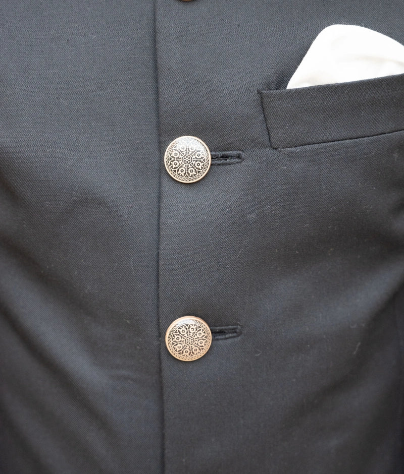 Pre Order: Premium Black Sherwani Set for Men - Elegant Indian Wedding Attire & Formal Occasions