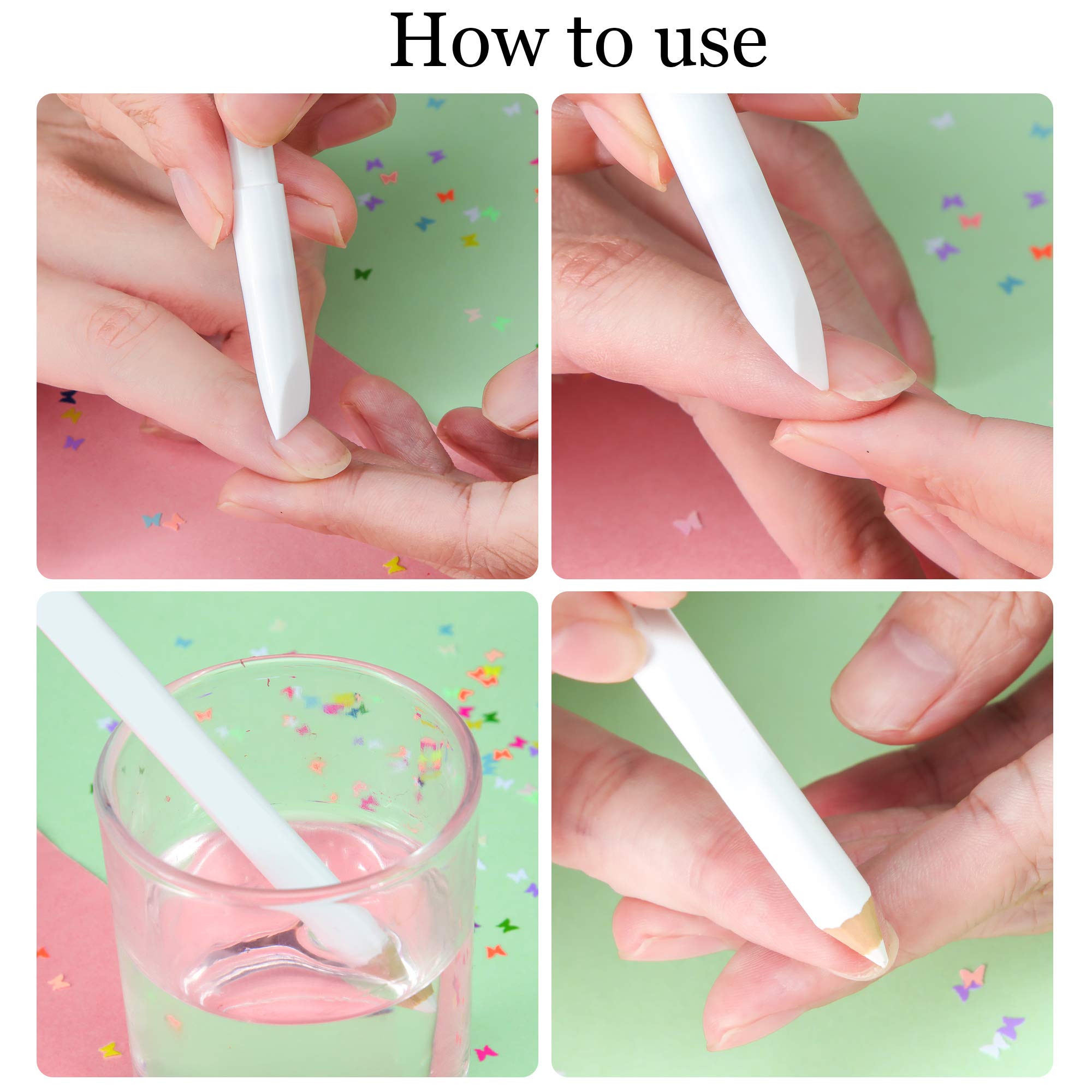 Maitys 10-Piece Nail Whitening Pencil Set - 2-in-1 White Nail Pencil for DIY French Manicure with Cuticle Pusher | At-Home Nail Care & Salon-Style Results