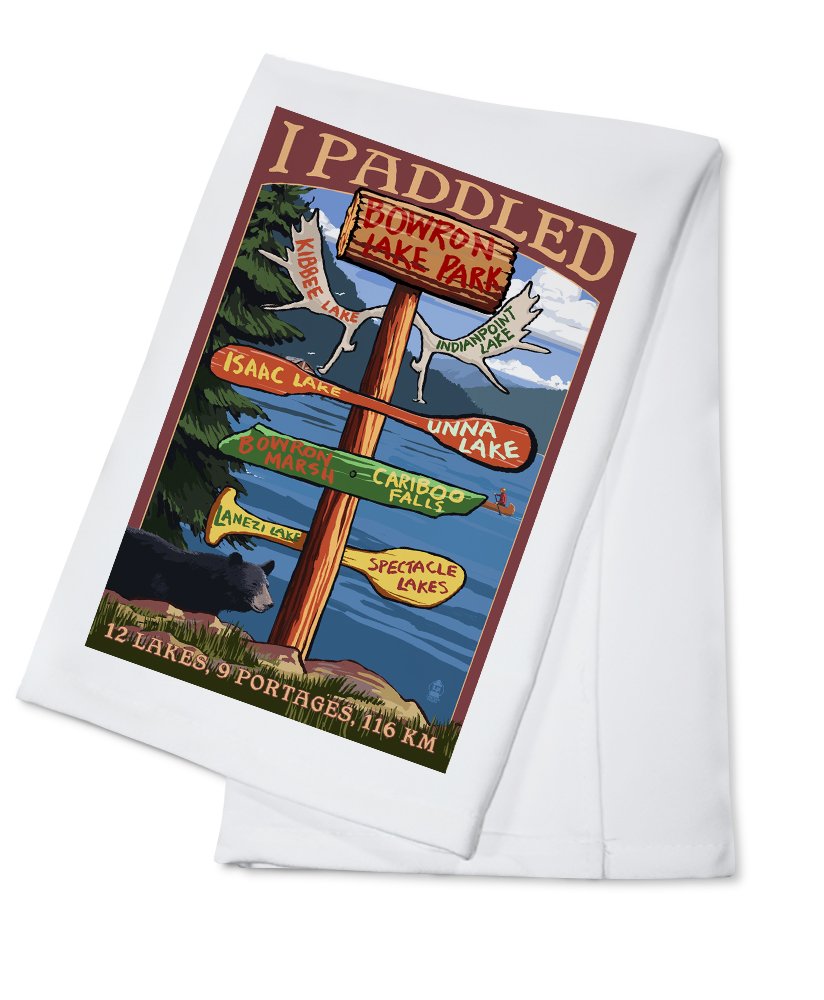 Bowron Lake Park BC Sign Destinations - 100% Cotton Tea Towel | Decorative Hand Towel for Kitchen & Home Decor | Perfect for Camping Gifts & Canadian Souvenirs