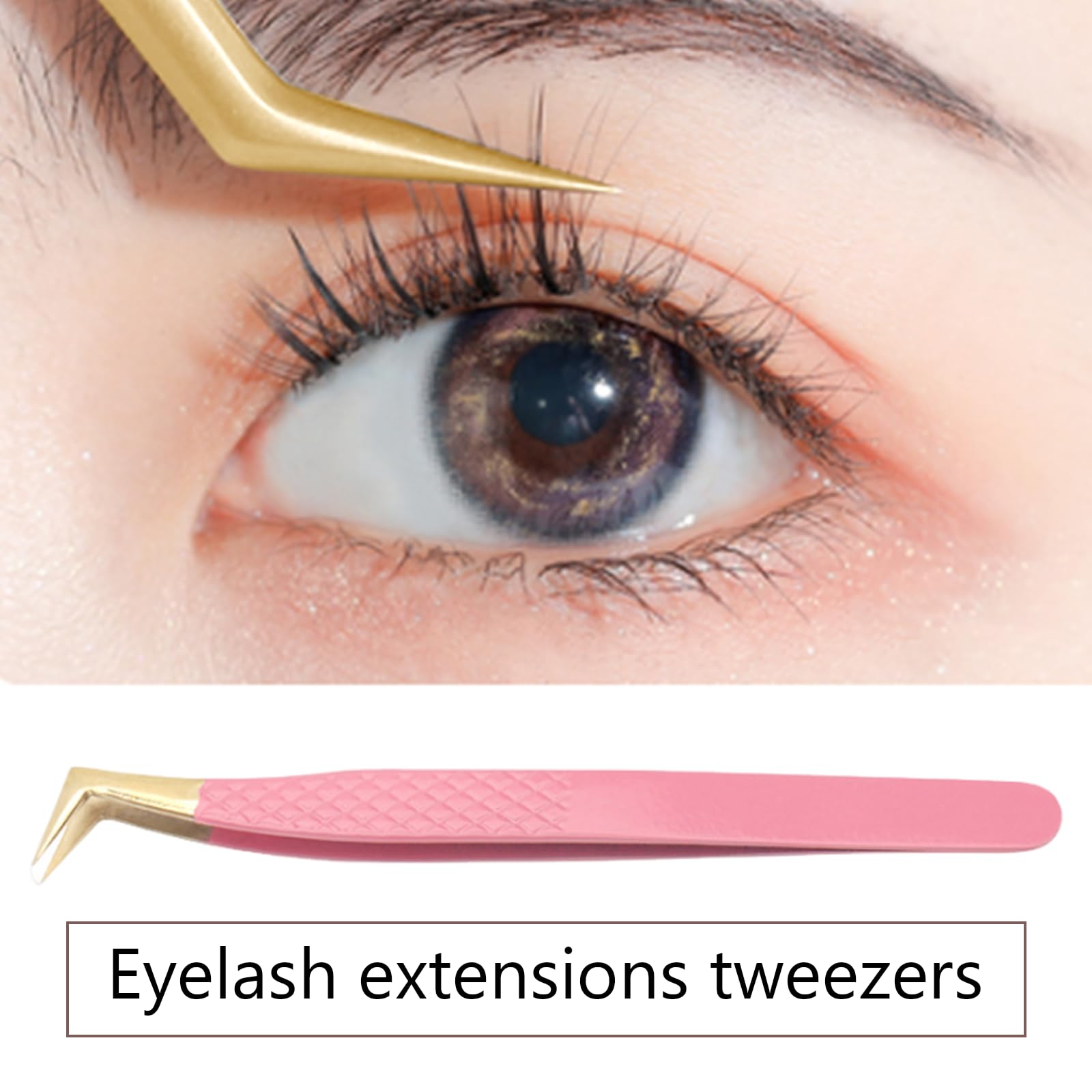 Professional Stainless Steel Eyelash Extension Tweezers - Precision Lash Tweezer for Volume & Classic Extensions | Perfect for Salon, Spa & Home Use