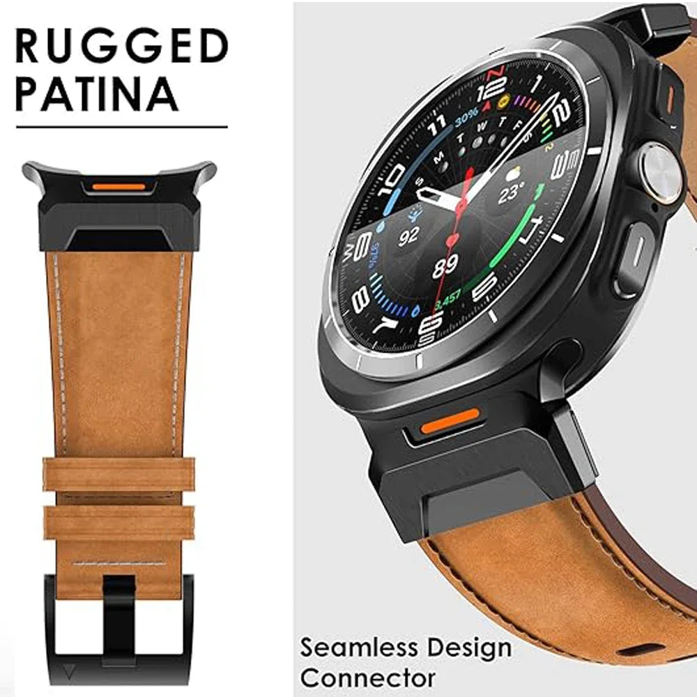 Premium Genuine Leather Band for Samsung Galaxy Watch Ultra - Stylish & Durable Replacement Strap for Work, Gym & Everyday Wear