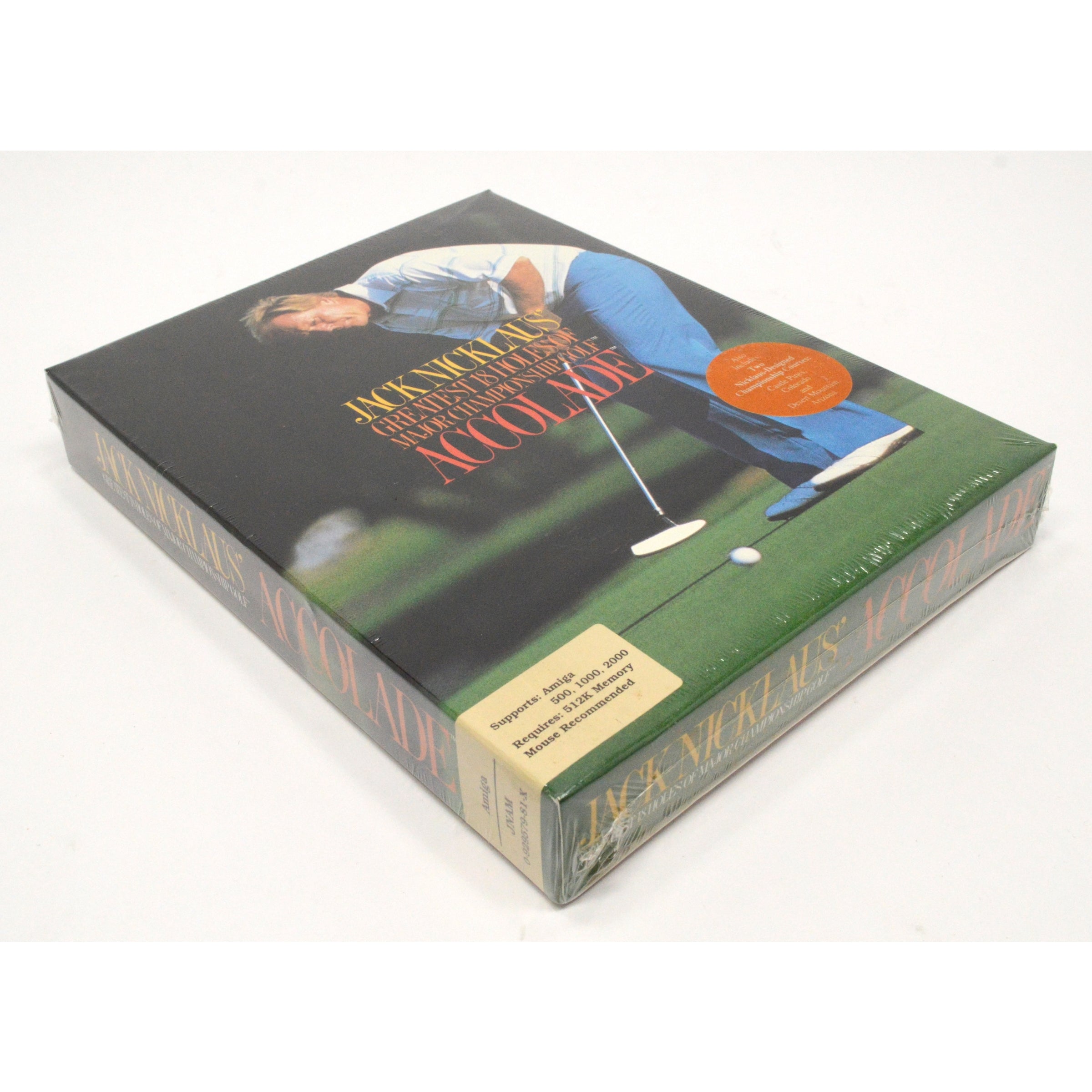 New & Sealed AMIGA 512K Jack Nicklaus Greatest 18 Holes of Golf Computer Game - Vintage PC Sports Simulation for Retro Gaming Enthusiasts