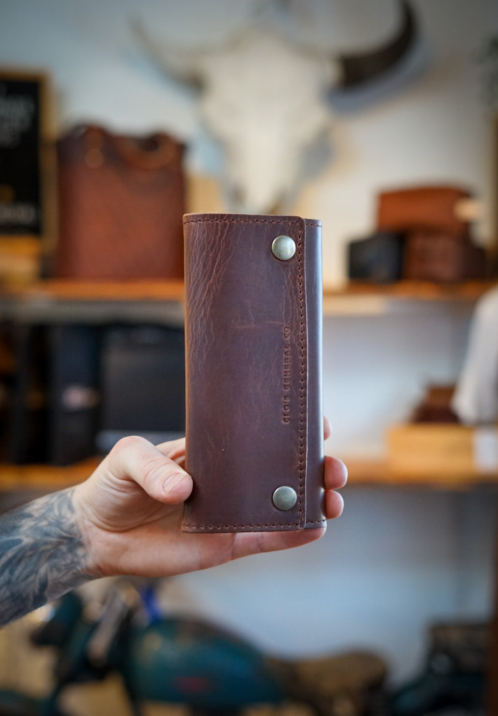 Premium Trifold Long Leather Wallet for Men - Hardtimes Brown | RFID Blocking | Slim & Durable | Perfect for Everyday Use, Travel & Business
