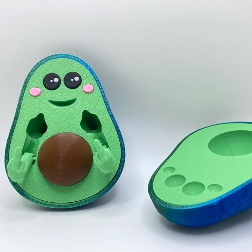 3D Printed Bad Avocado Middle Finger Statue - Funny FCK-You-Cado Desk Decor - Novelty Gag Gift for Home Office & Prank Scenes (#1) - Perfect for Pranksters, Office Humor & Unique Home Decor