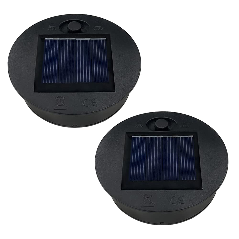 2PCS 7cm Waterproof Solar Light Replacement Parts - Top & Bottom (2.36inch) for Outdoor Solar Lanterns | Perfect for Garden, Patio, Pathway & Backyard Lighting