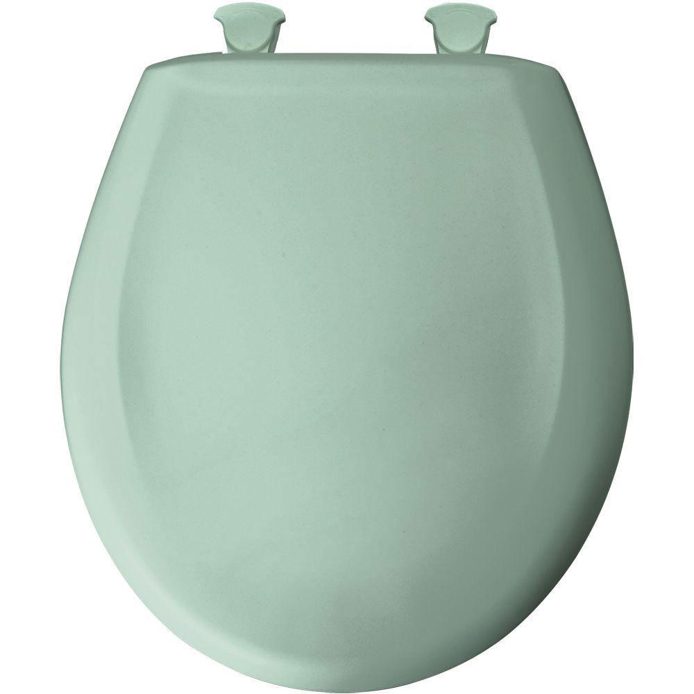Bemis Round Closed Front Toilet Seat in Aegean Mist - Durable & Comfortable Bathroom Upgrade for Home & Commercial Use - Easy Installation & Hygienic Design