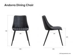 Stylish Andorra Dining Chair - Modern Wooden Kitchen Chair with Upholstered Seat - Perfect for Dining Room, Kitchen, Breakfast Nook & Home Decor