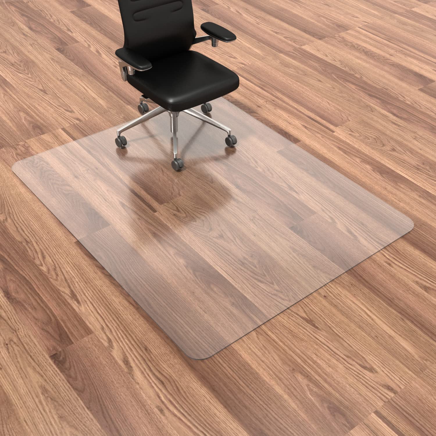 Clear 53”x 45” Hardwood Floor Chair Mat - Non-Slip Office Chair Mat for Computer Desk | Perfect for Home Office & Workspace Protection