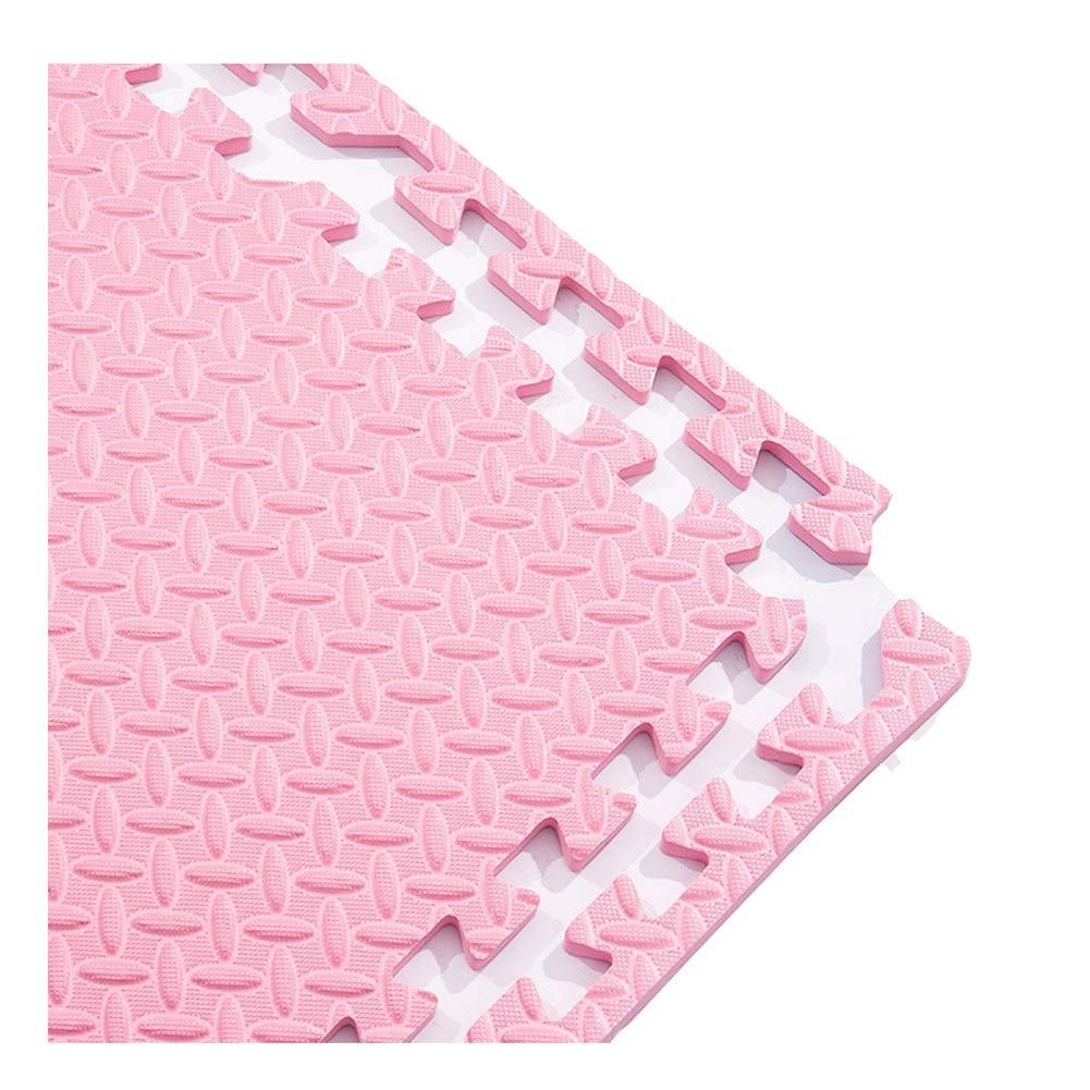 Non-Toxic EVA Foam Interlocking Play Mats for Kids - 60x60x1.2cm Thick Puzzle Floor Tiles with Borders, Soft Gym & Exercise Mats (6-Piece Set, Pink) - Perfect for Playrooms, Daycares & Home Fitness Areas