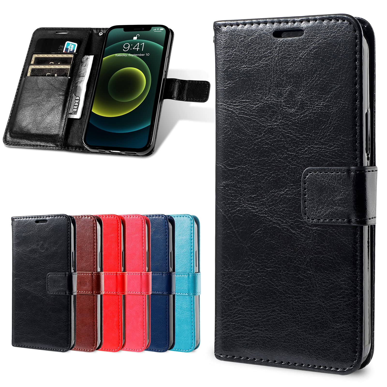 Premium iPhone 13 Pro Max Wallet Case with RFID Blocking Credit Card Slots - Slim Protective Phone Cover Compatible with 2021 6.7