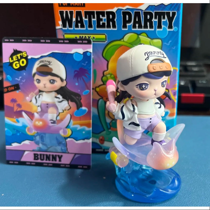 Bunny Pop Mart PopCar Water Party Series Bunny - Cute Collectible Vinyl Figure for Kids & Adults - Perfect for Birthday Gifts, Party Favors, and Home Decor
