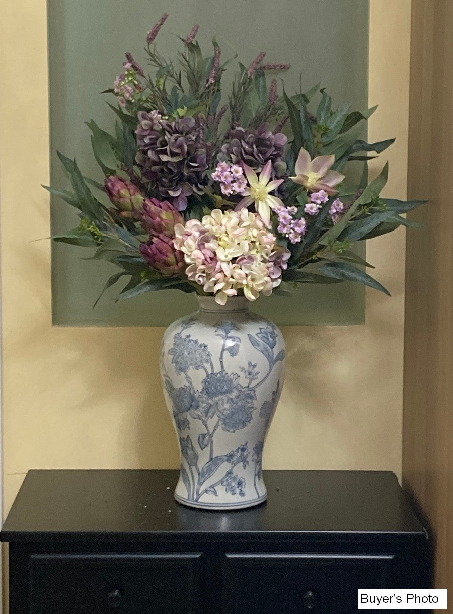 Stunning Artificial Flower Arrangement for Home Decor - Large Silk Floral Centerpiece for Dining Table, Living Room, Wedding | Modern Faux Flowers for Interior Design
