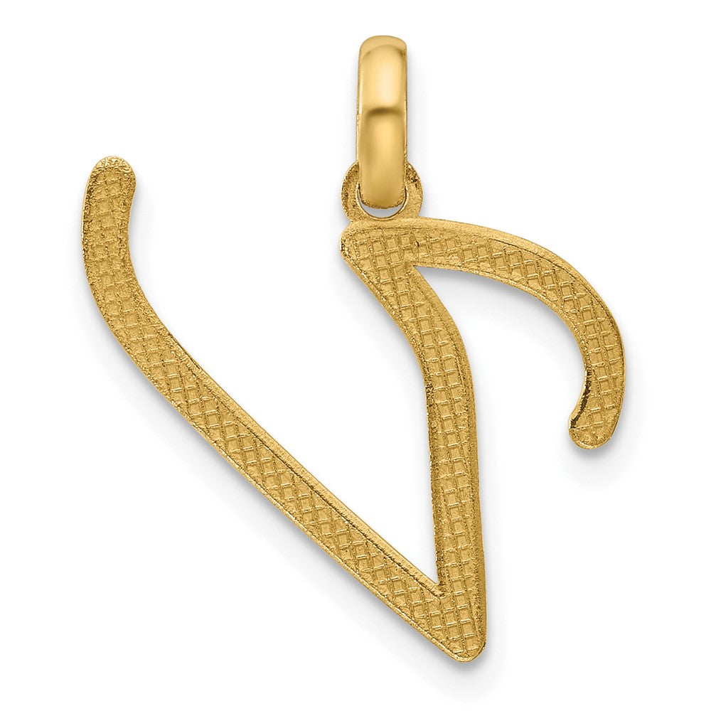 Elegant Gold Modern Cursive 'V' Large Pendant Necklace for Women - Perfect for Weddings, Anniversaries & Special Occasions
